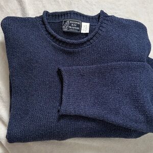 Vintage Peconic Bay Traders Cotton Roll Neck Drop Shoulder 90s Sweater